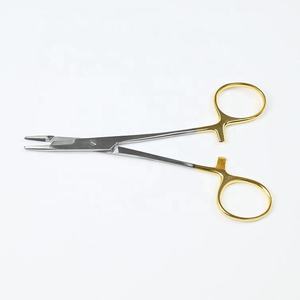 Porte-aiguilles Olsen Hegar, ciseaux en carbure de tungstène, manche doré, instrument chirurgical médical réutilisable - Product Image 2