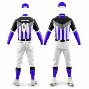 High Quality Unisex Long Sleeve Button Up Jersey with Pant Multi Color Design Sportswear Club Uniform <b>Baseball</b> Sports Uniform - Product Image 4