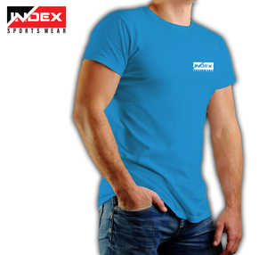 เสื้อยืดแขนสั้นคอกลมสีขาวทรงเข้ารูปสำหรับผู้ชาย ยี่ห้อ INDEX SPORTS WEAR ผลิตจากผ้าคอตตอนเจอร์ซีย์ ระบายอากาศได้ดี พิมพ์ลายโลโก้ด้านหน้า สไตล์ลำลอง - Product Image 3