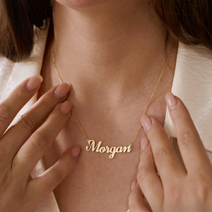 Collana con Ciondolo Personalizzato in Acciaio Inox Placcato Oro, Catena a Maglia per Donna, Gioiello di Compleanno - Product Image 4