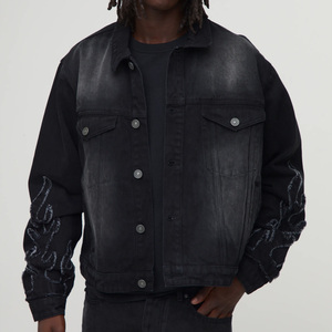 แจ็คเก็ตยีนส์สั่งทำพิเศษ แจ็คเก็ตปักลาย แจ็คเก็ตยีนส์สีน้ำเงินลำลอง สำหรับแบรนด์บูติกในสหรัฐอเมริกา - Product Image 1