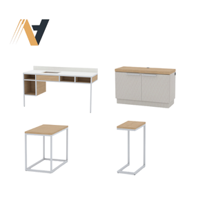 Système de bureau modulaire et réglable en MDF pour chambre d'hôtel, amélioration de la chambre d'hôtesse, modèle standard de l'hôtellerie - Product Image 1
