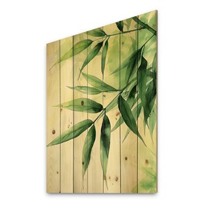 Arte de Pared de Madera con Hojas de Bambú Pintadas a Mano |   Adorno Colgante de Madera Natural |   Venta al por Mayor en Moradabad - Product Image 3