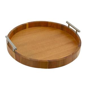 Plateau de service en bois naturel de qualité supérieure, plateau de petit-déjeuner en bois massif pour le café, le thé, les collations, la nourriture, la cuisine, la salle à manger et la décoration de la maison - Product Image 2