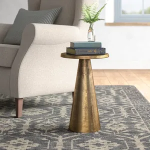 Premium ZAHID EXPORTS ZE-3379V Modern Round <b>Foldable</b> Aluminium Eco-Friendly Coffee <b>Table</b> Marble Top Adjustable <b>Legs</b> Indoor Use - Product Image 3