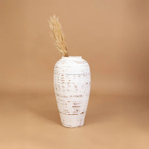Nouveauté : Vase en céramique marron style rustique blanc pour salon moderne, vase rustique en terre cuite pour la maison - Product Image 2
