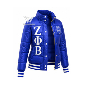 Chaqueta Bomber Sublimada Personalizada al por Mayor para la Hermandad Griega Zeta Phi Beta - Product Image 1