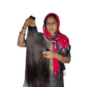Machine naturelle double trame droite vierge aucun traitement chimique tissage faisceaux couleur noire extensions de cheveux humains indiens - Product Image 1