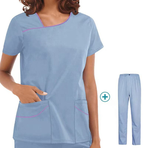 Premium quality <b>Nursing</b> Scrubs Knitted Fabric Women's Knitted Spandex <b>Nursing</b> Scrubs Uniform Sets - Product Image 4