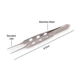 Pinzas de Fijación Rectas Dentadas Delicadas de 8.5cm, Acero Inoxidable, Instrumento Quirúrgico Oftálmico, Uso en Cirugía Ocular - Product Image 4