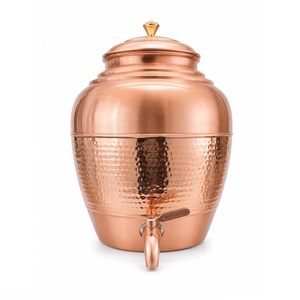 Distributeur d'eau décoratif en cuivre avec robinet, pot de stockage d'eau en cuivre, réservoir d'eau ayurvédique, fournitures en gros pour la maison, le bureau et les restaurants - Product Image 5