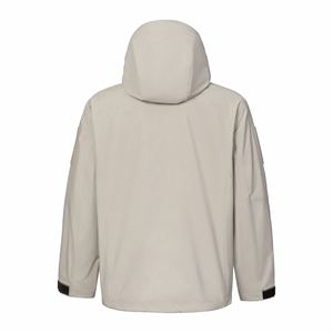 <b>Men's</b> Winter Thick Zipper Canvas Windbreaker Hooded <b>Jacket</b> Waterproof & Breathable with Pattern for <b>Cycling</b> Running OEM Service - Product Image 4