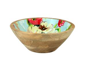 Venta al por mayor Tazón de masa Impreso Mango de madera Cuenco de servicio para el hogar Hotel y restaurante Decoración Precio más bajo - Product Image 1