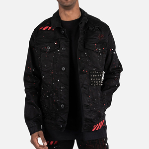 2026 Custom High Quality Men's <b>Jacket</b> New Design for Winter with Logo Wholesale Price Breathable Denim <b>Rhinestone</b> <b>Jacket</b> - Product Image 1