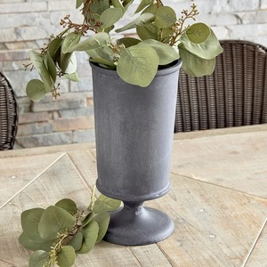 Vase de table en métal noir givré, design minimaliste à large ouverture, 14H, fait main, décoration - Product Image 5