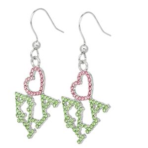 Green Pink Greek Heartfelt Pride Bling Fish <b>Hook</b> <b>Earrings</b> Women Fashion Jewelry Elegant Heart Drop <b>Earrings</b> Gift for Party Daily - Product Image 4