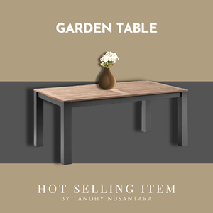 Mesa de Jardín de Madera Maciza de Teca con Patas de Metal, Resistente al Agua, Fácil de Transportar, de Alta Calidad, Precio al por Mayor, Tendencia en Indonesia - Product Image 5