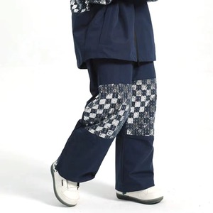 Ensemble de Combinaison de Ski pour Femmes, Imperméable, à Capuche, Motif à Carreaux Bleus, Polyester, Une Pièce, Vêtements de Sport d'Hiver pour l'Extérieur, Combinaisons de Ski - Product Image 5