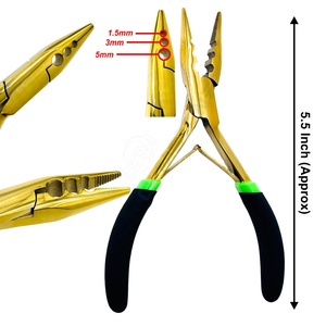 GEMSTONE ENTERPRISES Pince à extensions capillaires professionnelle en acier inoxydable 5,5 pouces pour anneaux de 1,5 mm/3 mm/5 mm, durable, réutilisable, usage commercial - Product Image 1