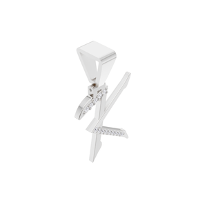 Colgante de Alfabeto Estilizado Aarinya con Diamante 'K' Cultivado en Laboratorio, Certificado IGI, Plata 925, Corte Brillante y Acentos de Diamantes Pavé - Product Image 3