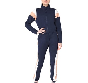 Conjunto Deportivo para Mujer con Bloques de Color, Manga Larga, Cuello Alto, Cierre Frontal, Ropa Casual de Otoño, Material de Spandex y Poliéster - Product Image 5
