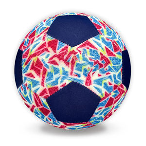 Ballon de football classique jaune et bleu bicolore en cuir PU et mousse EVA taille 5 pour l'entraînement sportif en extérieur - Product Image 1