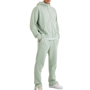 Wholesale Custom Plus Size 100% Cotton Sportswear Set <b>Oversized</b> Fleece Hoodie <b>Jogger</b> Winter Breathable Printed Solid Quick Dry - Product Image 1