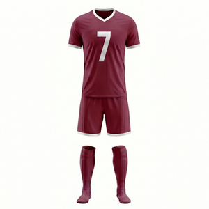 Tenues de football personnalisées à bas prix pour adultes, ensembles de football respirants à séchage rapide, imprimés par sublimation, couleur unie, service OEM - Product Image 5