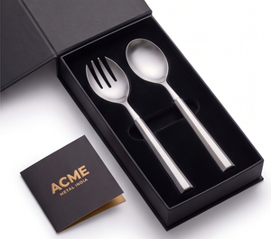 Octaform Designer Stainless Steel Silverware Salad <b>Server</b> With Octagonal Designer Handle Perfect For Household Party And Events - Product Image 3