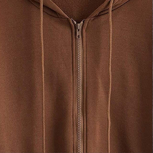 Adjustable Drawstring <b>Front</b> Full <b>Zip</b> Hoodie Men Weather Proof Heavy Weight Outer Layer Solid Outerwear <b>Tops</b> - Product Image 4