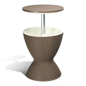 Outdoor Adjustable Height Cooler Table 8 Gallon Beer Wine Cooler All-Weather Resistant Patio <b>Bar</b> Outdoor <b>Cool</b> Furniture - Product Image 1