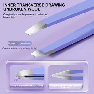 แหนบดึงขนตาสแตนเลสแบบแม่นยำ ปลายเรียบ สีฟ้า ชุด 4 ชิ้น - Product Image 3