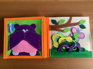 Libro Sensorial de Fieltro Hecho a Mano, Personalizado para Bebés, Libro de Actividades Sensoriales, Juguete Suave Inspirado en Montessori para Viajes y Juego - Product Image 5