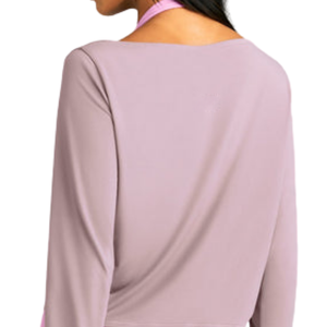 Camiseta de cuello redondo para mujer, de manga larga, suave, elástica, informal, ligera, cómoda, transpirable, para uso diario - Product Image 4