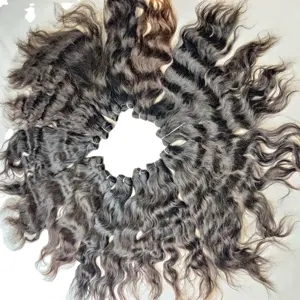 Raw Indian Natural Hair Cuticle Aligned <b>Wigs</b> for Black Women Machine Double Weft processing none weaving deep wave Human Hair - Product Image 5