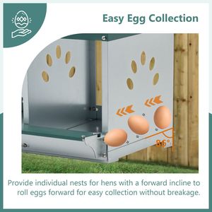 3 Compartment Galvanized Steel Nesting Boxes for Chickens Easy-to-Assemble Metal <b>Egg</b> <b>Storage</b> for Hens - Product Image 5