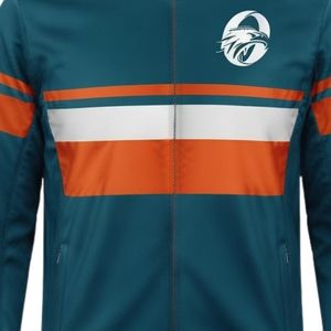<b>Men</b> Teal Orange Hockey Sports <b>Jacket</b> Polyester Athletic Wear Team Training Uniform Outdoor Activity Performance Apparel - Product Image 5