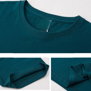 T-shirt à manches courtes en coton pur 190g, col rond, broderie personnalisée avec logo, prix usine Chine-Bangladesh, vente en gros. - Product Image 6