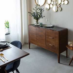 Buffet Vandana Radiant Zentrix en bois de manguier et marbre noir - Product Image 1