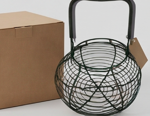 Black Metal <b>Egg</b> <b>Basket</b> Rack Powder-Coated Stylish For Kitchen Storage Use And Display Holder Handcrafted - Product Image 5