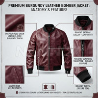 Veste bomber en cuir personnalisée avec logo, style tendance, haute qualité, grandes tailles.