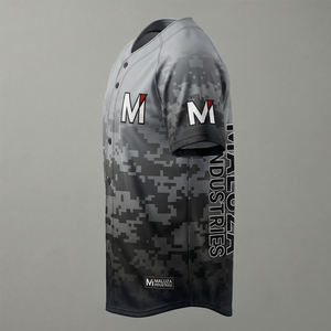 Camiseta de Béisbol Corta Sublimada de Grado Profesional, Personalizada, con Botones, Tejido de Malla, Alto Rendimiento, Protección UV, Deportiva - Product Image 4