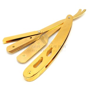 Private Label Stainless Steel Straight Razor for Men New Design <b>Single</b> Edge <b>Swing</b> Lock Barber Shavette with Removable Blade - Product Image 3