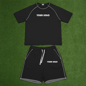 ชุดเสื้อยืดผู้ชายสไตล์สตรีทแวร์สำหรับฤดูร้อน ชุดเซ็ตเสื้อยืดและกางเกงขาสั้นคุณภาพสูงสำหรับผู้ชาย ไซส์พลัส - Product Image 5