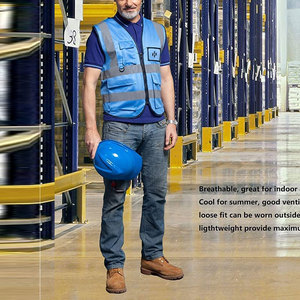 Gilet de sécurité en polyester léger haute visibilité certifié CE, matériau durable, vêtement de travail réfléchissant, best-seller - Product Image 4
