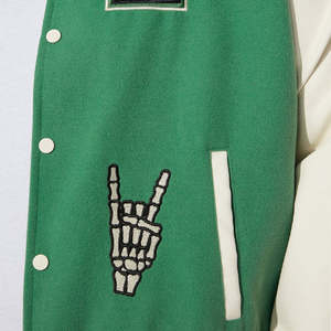 Nouvelles vestes universitaires pour hommes, personnalisées avec logo, grandes tailles, respirantes, légères, à boutons, doublées polaire, en toile, style urbain - Product Image 3