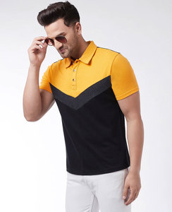 T-shirt polo de golf blanc personnalisé 240GSM Chemise à fermeture éclair à manches courtes en coton lourd T-shirt vierge de couleur assortie - Product Image 2