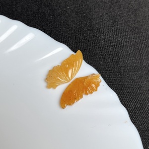 Par de Gemas de Aventurina Naranja Natural Talladas en Forma de Hoja |   Piedras Sueltas Talladas a Mano para la Fabricación de Joyas al por Mayor - Product Image 4