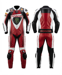 Unisex Zonda Elite MotoCP Racing Suit Jumpsuit/Traje Premium Leather Cowhide/Kangaroo with Flexible Stretch Panels - Product Image 1