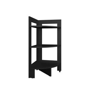 Sharon <b>Corner</b> Living Room Bookcase in Black Elegant Bookshelf Design - Product Image 5